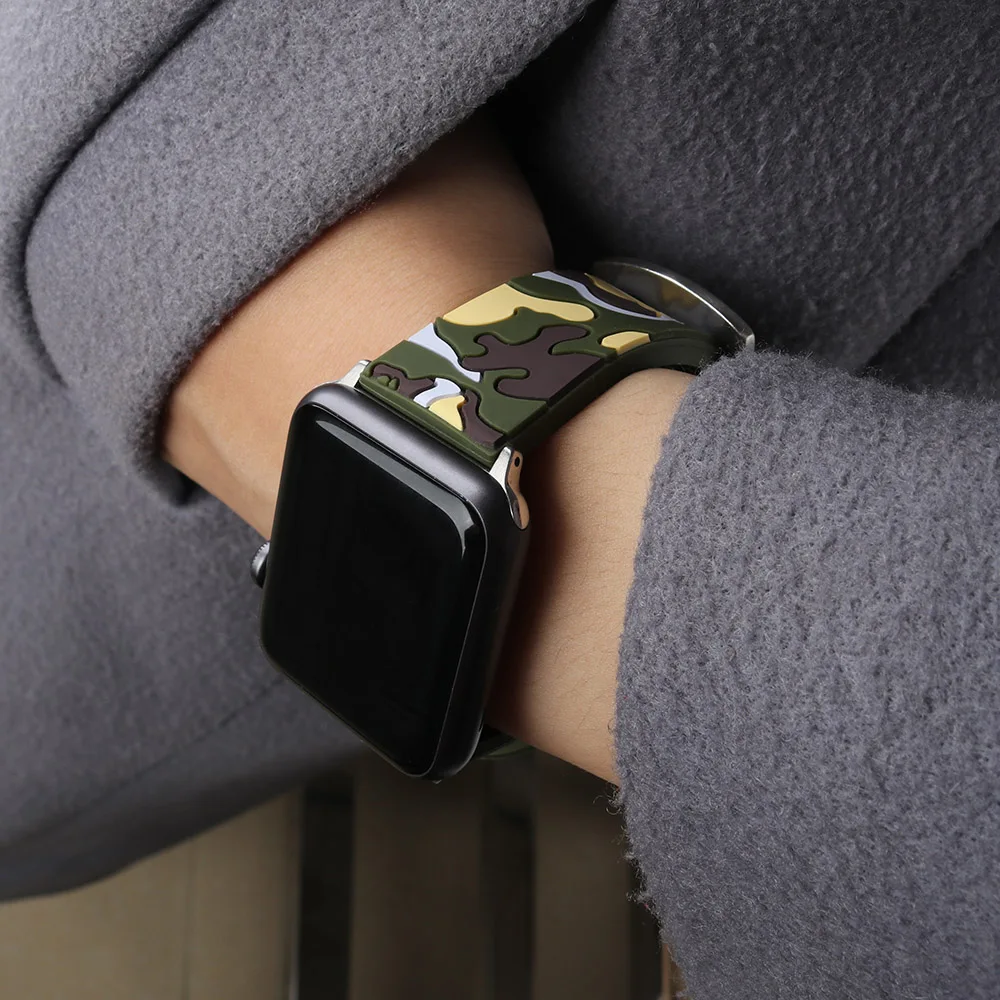 Мягкий силиконовый спортивный ремешок для Apple Watch серии 1 2 3 38 мм 42 мм ремешок для часов Ремешок для 40 мм 44 мм iWatch 4 аксессуары для браслетов