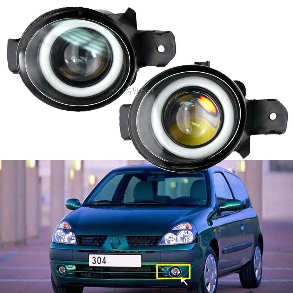 Фото Светодиодные противотуманные фары Angel Eye в сборе, 2 шт., для Renault CLIO II (BB0-1-2 _, CB0-1 = 2 _) 1998-противотуманные дневные ходовые огни DRL для водителя авт... №1