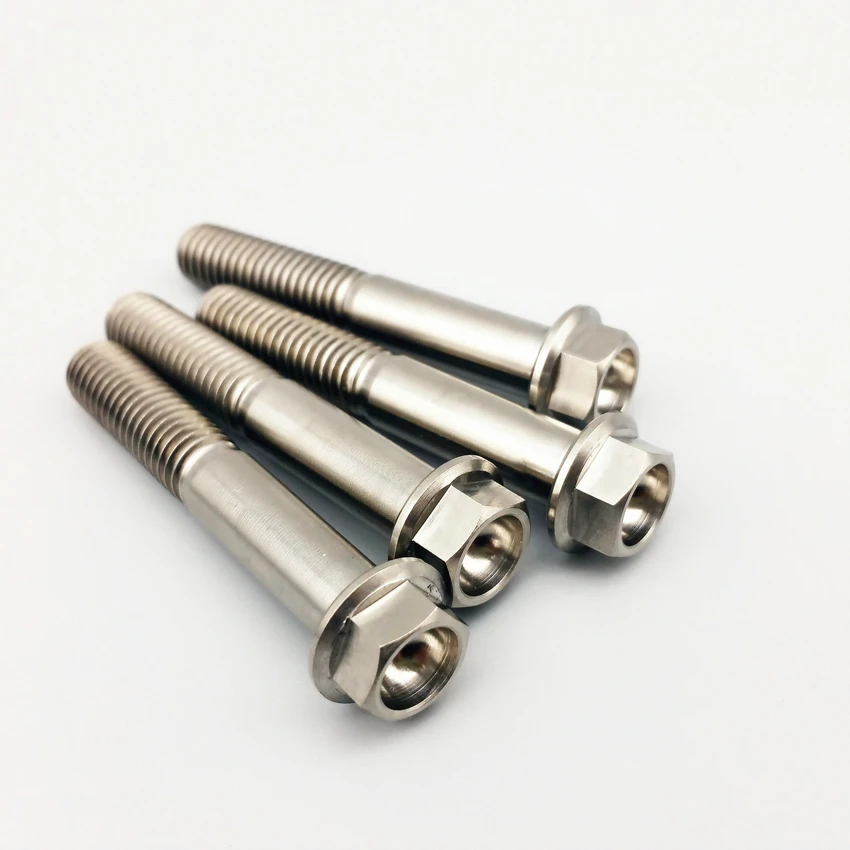 Ti Болт M6 M8 титановые болты для мотоцикла DIY MTB Ti цветная Фланцевая головка шестигранные Ti винты Ti Упаковка застежек 4 шт
