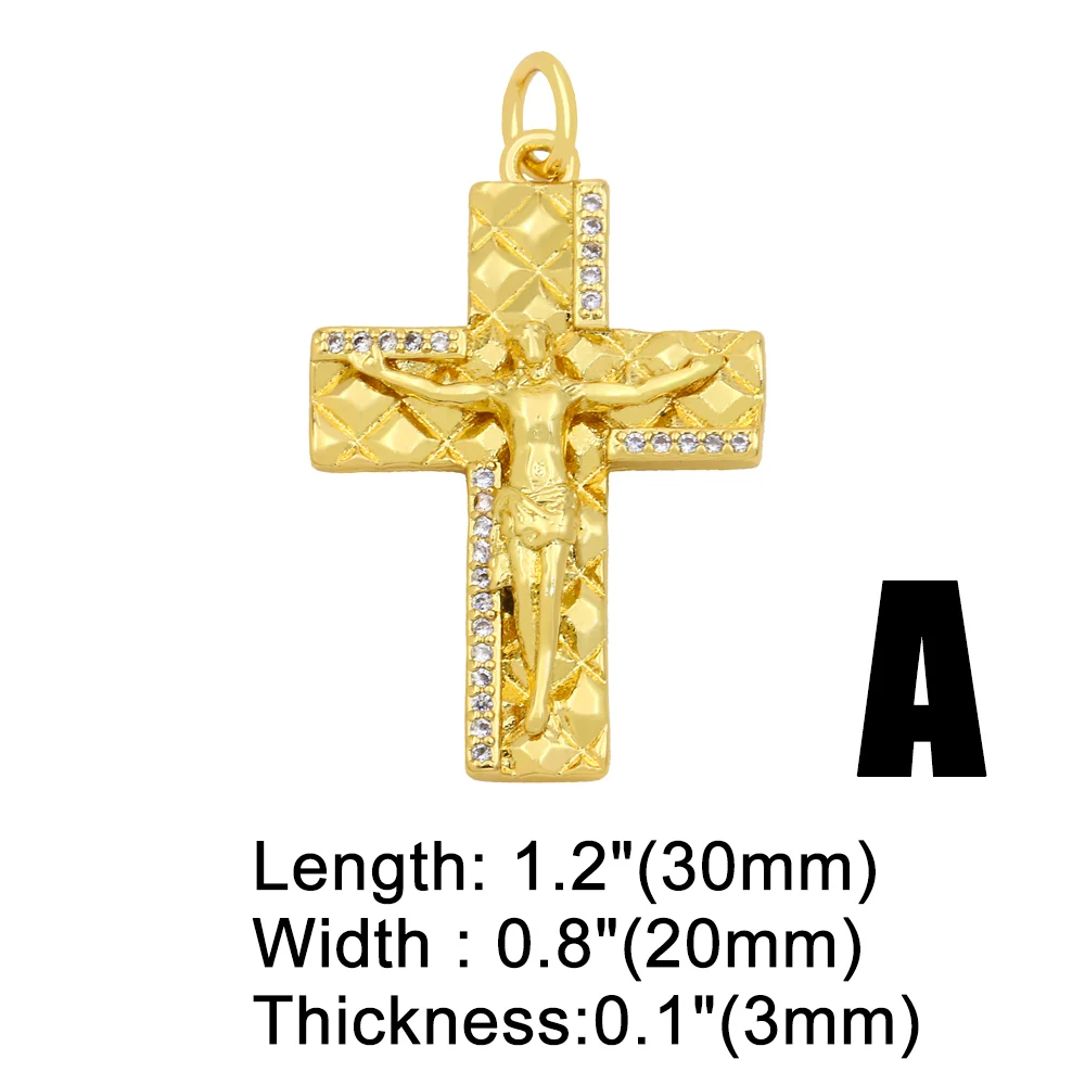 OCESRIO позолоченный Большой Медь Jusus крест благословенная девственная Подвески