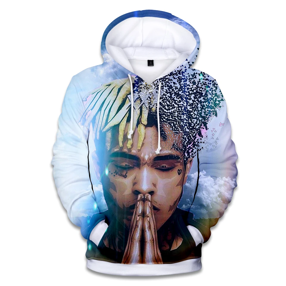 3D XXXTentacion популярный мужской и женский синий пуловер с капюшоном для мальчиков