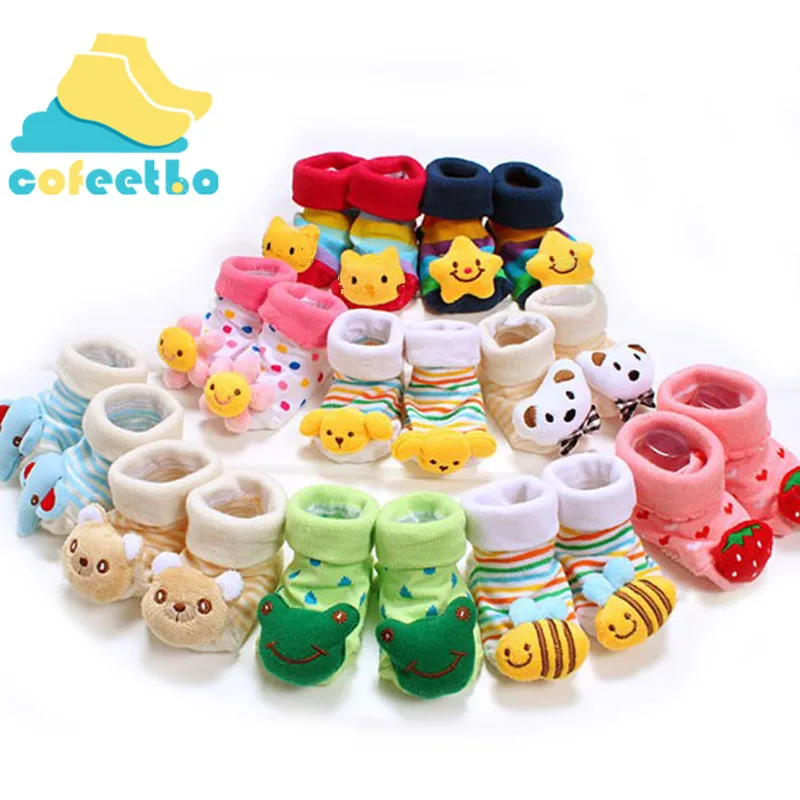 Calcetines antideslizantes con dibujos animados para beb&eacute;s, medias suaves y c&aacute;lidas para reci&eacute;n nacidos, de algod&oacute;n, transpirables, para Oto&ntilde;o e Invierno-0