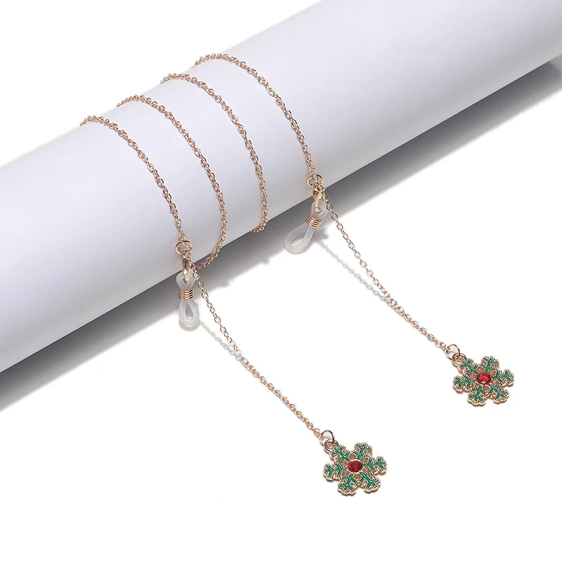 Очаровательные рождественские Нескользящие очки шнурок для очков цепочка