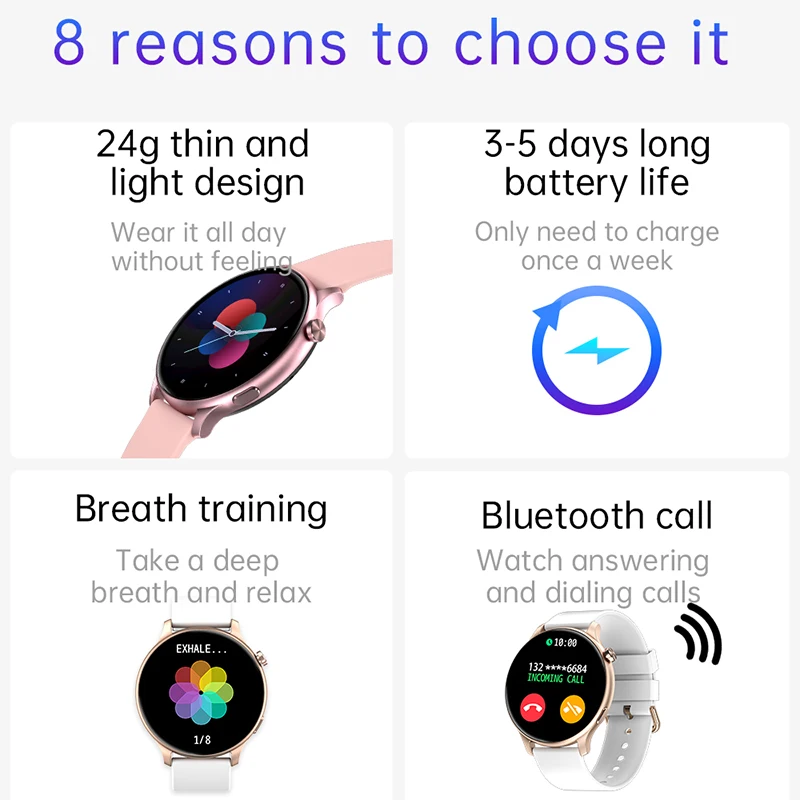 Новинка 2022 модные женские Смарт-часы с Bluetooth сенсорный экран водонепроницаемый
