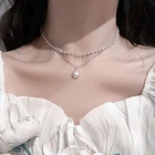 Новинка 2022, модное ожерелье-чокер LETAPI с имитацией жемчуга, милая двухслойная подвеска-цепочка для женщин, ювелирные изделия, подарок для девушки