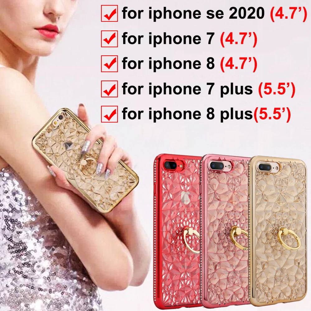 Для Iphone Se 2020 8plus чехол для телефона 7plus 7 8 Plus Iphonese Se2020 роскошный женский Iphone8plus Bling