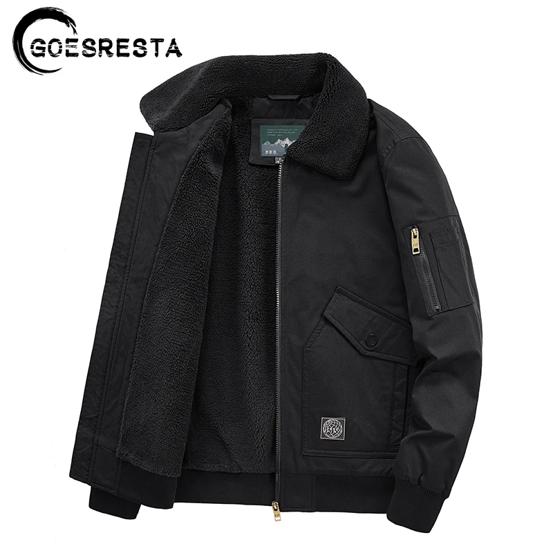 

Men Jacket Brand 2021 Winter New Thicken Fleece Warm Casual Jacket Men Coat Lamb Wool Fashion Military Windbreaker Jackets Men's