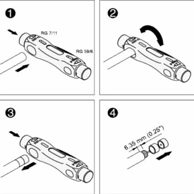 12x2.5cm Speedy Coax Coaxial Cable Cutter Stripper Tool for RG6 RG59 RG7 RG11 Cat5/6e Stripping | Компьютеры и офис