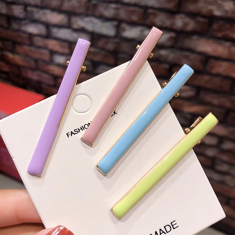 

8pcs/set Enamel Hair Clip Single Prong Alligator Hairpin Setting For Diy Jewelry Making Colorful Hair Clips Accessory
