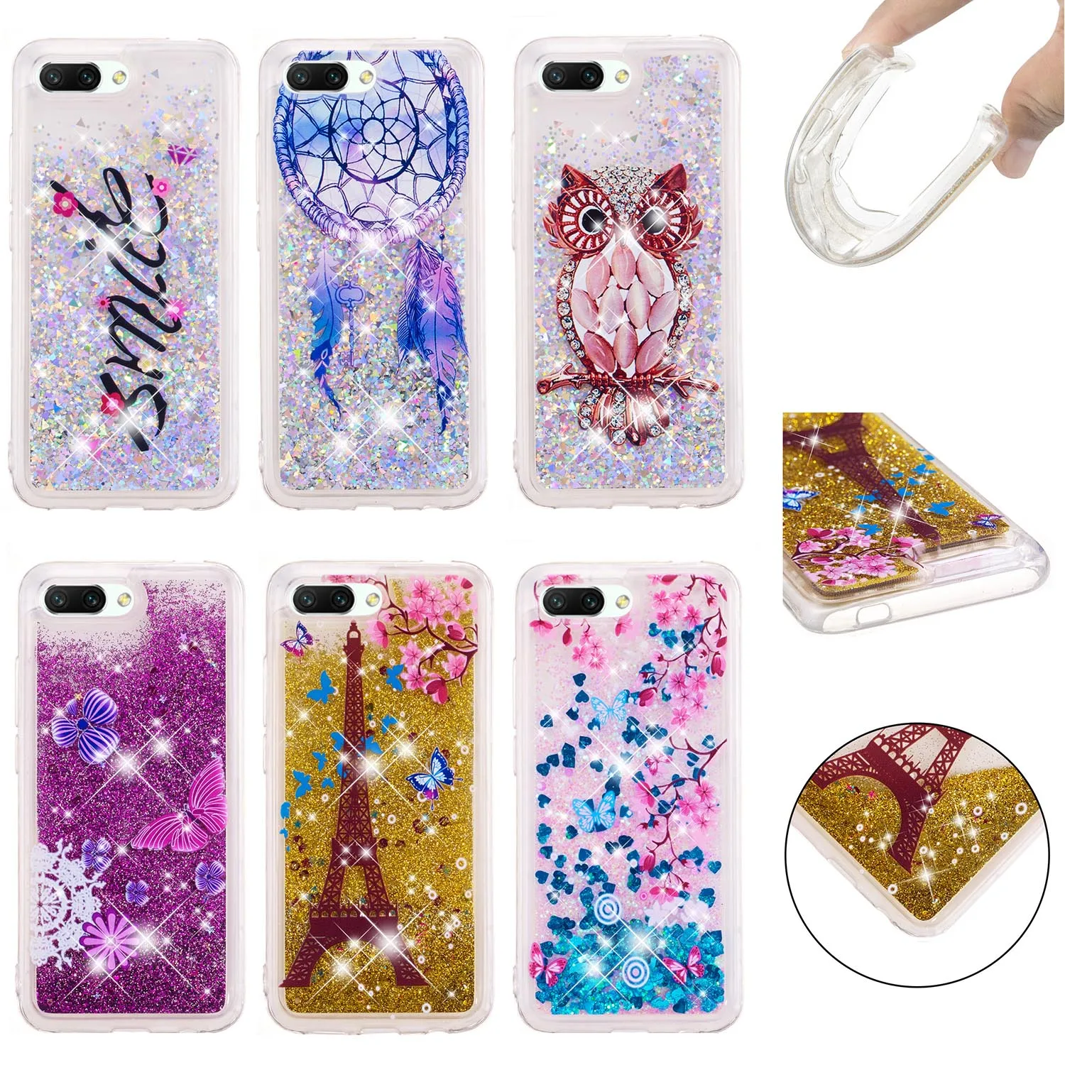 Динамический с блестками и жидкостью чехол сияющими для Honor 10i 10 9 8s 8A 8 Lite 7X 7C 7A 7 6A 6C