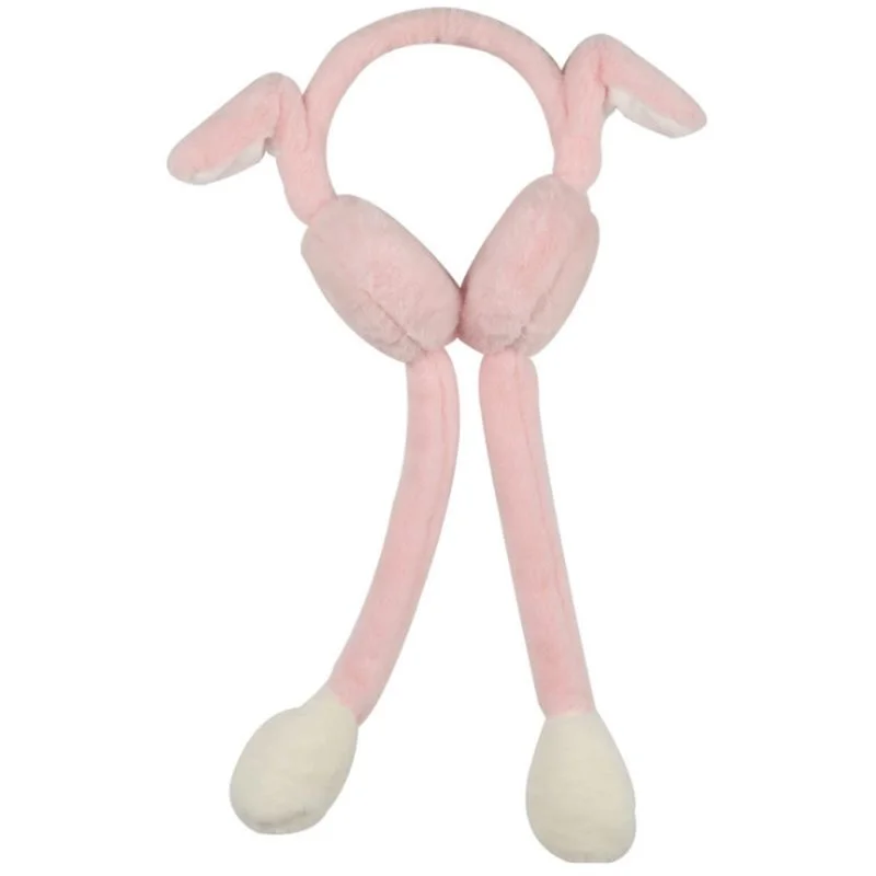 

Зимняя плюшевая повязка на голову для взрослых и детей, наушники с милыми движущимися подушками безопасности, подарок с ушками кролика D08E