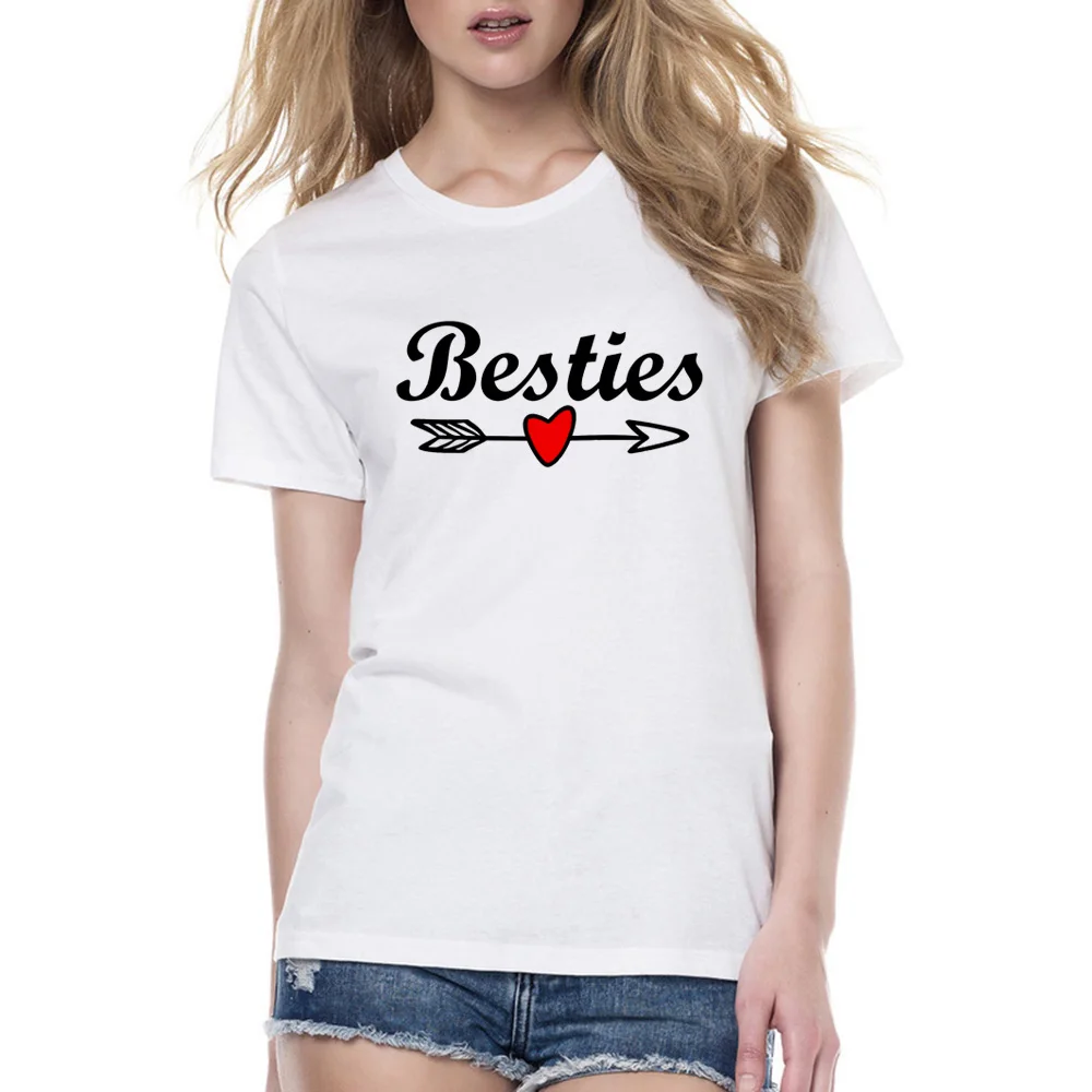 Besties Повседневная футболка с надписью Best Friend BFF Sister для женщин девочек влюбленных
