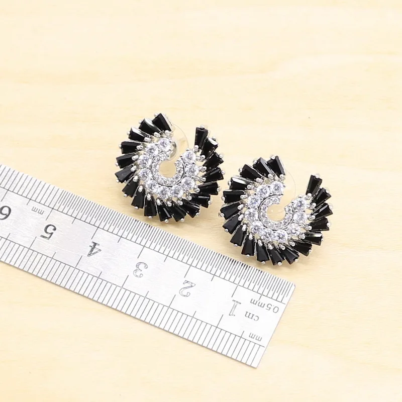 Black Wedding Dubai Jewelry Sets Earrings For Women Luxury Bracelet Rings Bridal Pendant Necklace Set | Украшения и аксессуары