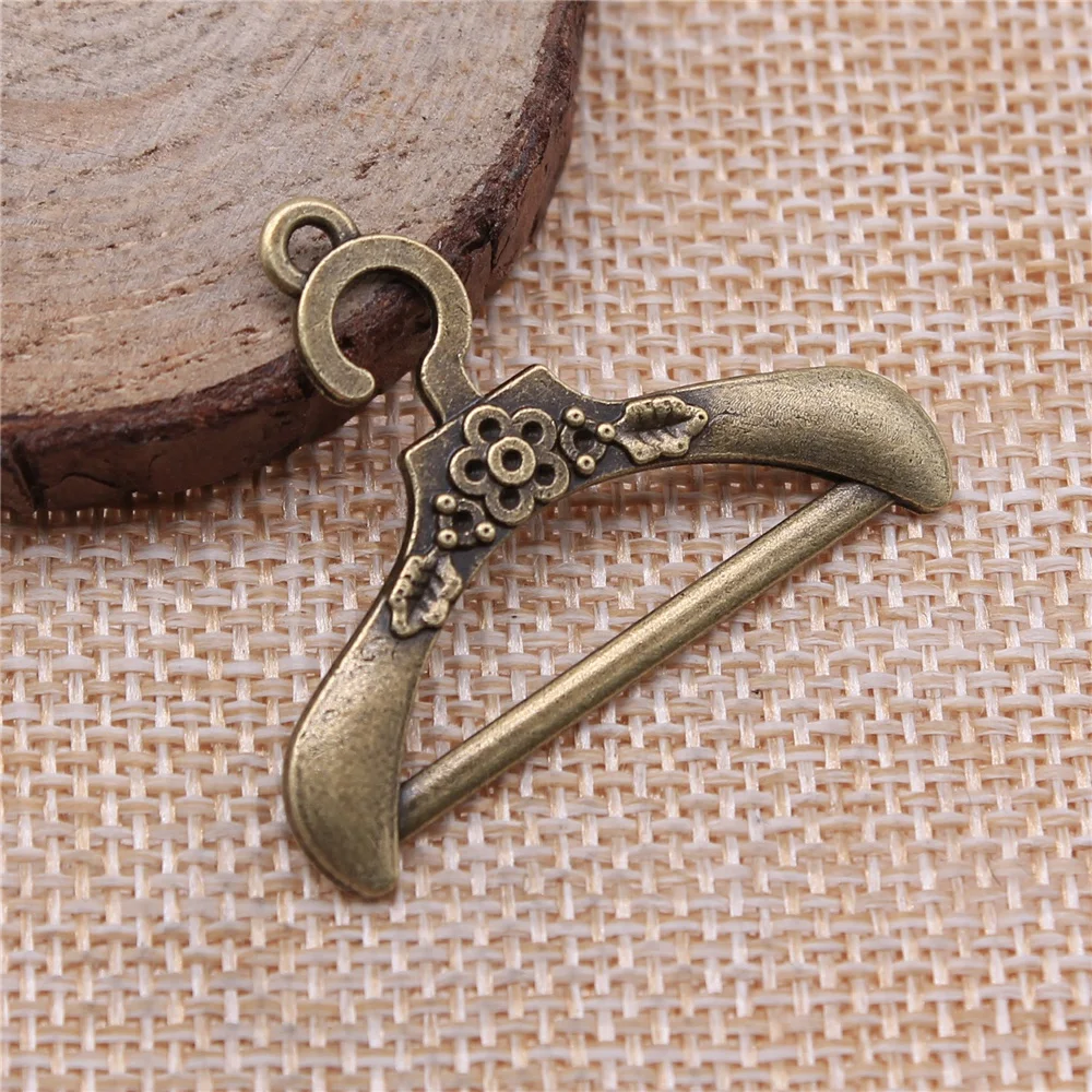 

Charms for Jewelry Making Findings Handmade DIY Craft 10pcs Antique Bronze Color 37x29mm Hanger Charms Pendant