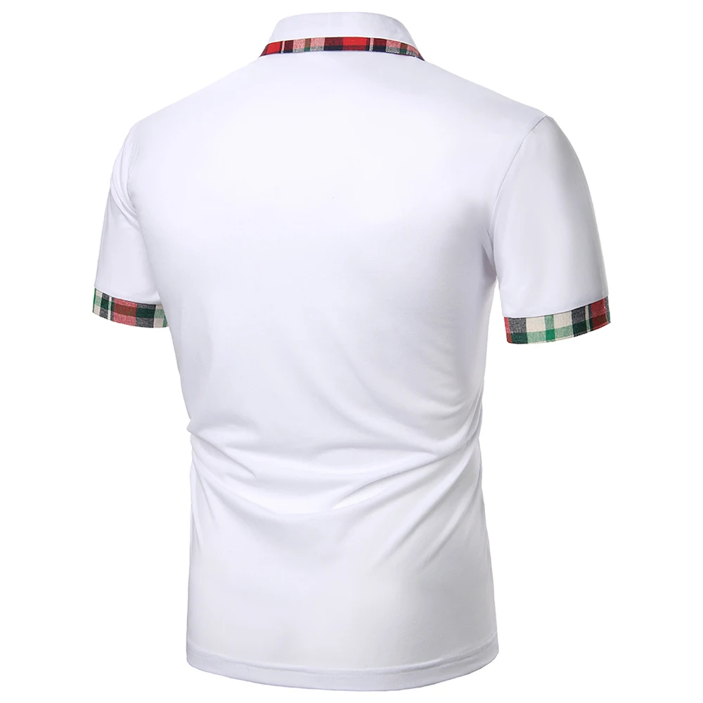 Мужская Летняя модная клетчатая рубашка поло с коротким рукавом повседневная S 2XL