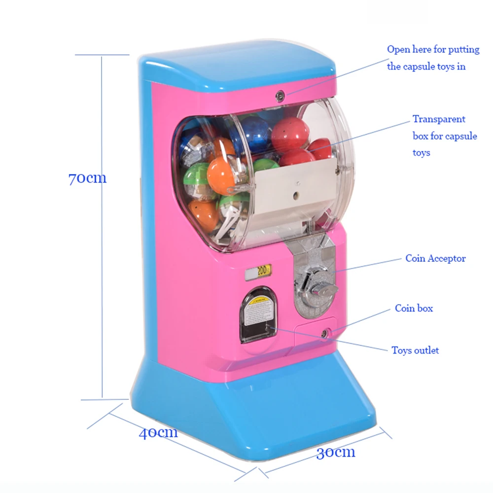 45~75mm  capsule toy gashapon vending machine coin operated egg gift vending machine