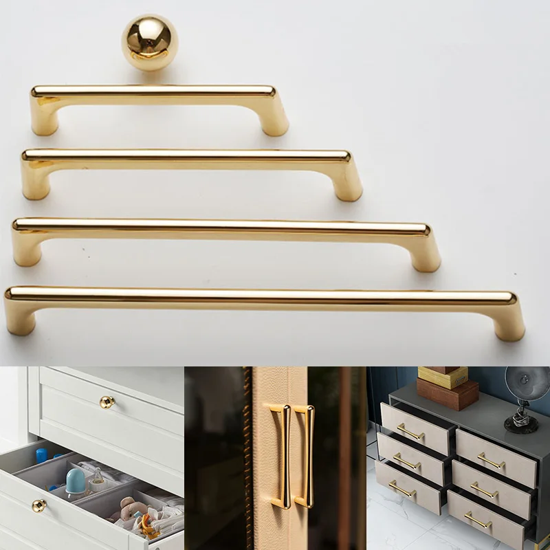 Ручка для мебели дома ручка ящика шкафа круглая квадратная Золотая с отверстием