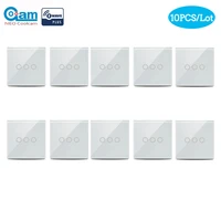 coolcam 10pcslot zwave plus wall light switch 3ch gang home automation z wave wireless smart remote control light switch