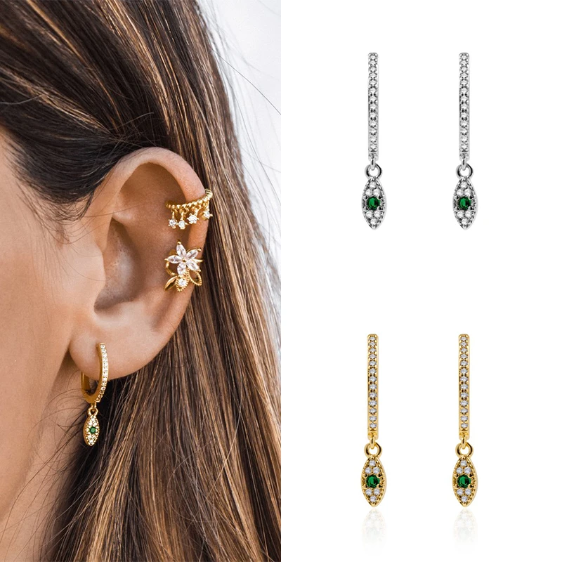 

ISUEVA High Quality Gold Filled Dangle Earrings Cubic Zircon Hoop Earrings for Women Minimalist Gold Earrings Jewelry