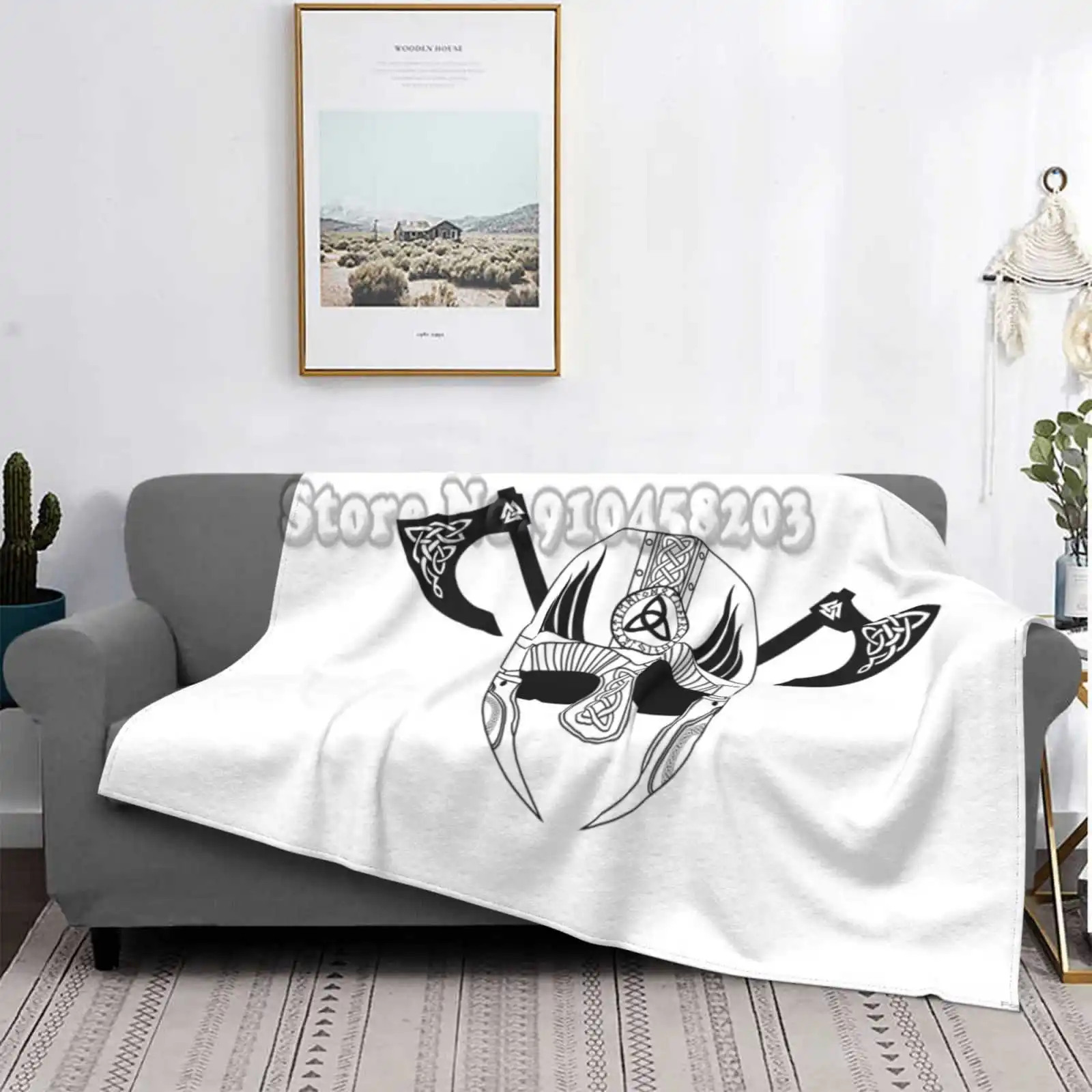 Скандинавский шлем-узел в трендовом стиле забавное модное мягкое одеяло древнее