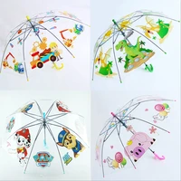 2021 new kawaii cartoon transparent umbrella fiber wind resistance men and women automatic children umbrellas student umbrellas