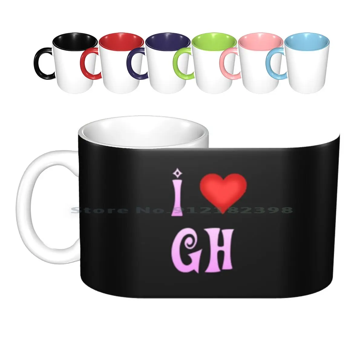 

I Love Gh - General Fan Ceramic Mugs Coffee Cups Milk Tea Mug I Love Gh I Love General Gh General General Fan General General