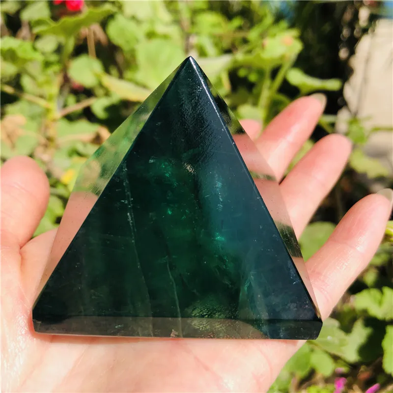 

Натуральная Зеленая Пирамидка из флюорита, Хрустальная энергичная палочка для медитации, украшение из натуральных камней и минералов