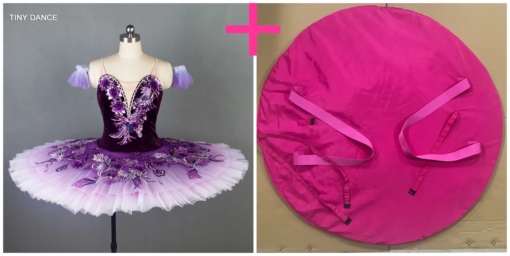 tutu and pink bag Выцветание Цвет для взрослых для профессиональных занятий балетом, танцами платье-пачка с фиолетовым бархатный лиф придает 10 слоев жесткая платье-пачка из тюля B18036 - Цвет: tutu and pink bag