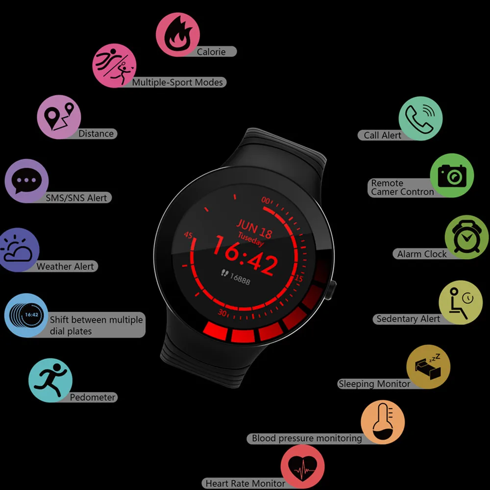 

E3 Smart Bracelet Watch Heart Rate Monitor Blood Waterproof Fitness Wristband Sport Smart Watch Monitor Pedometer For Xiaomi