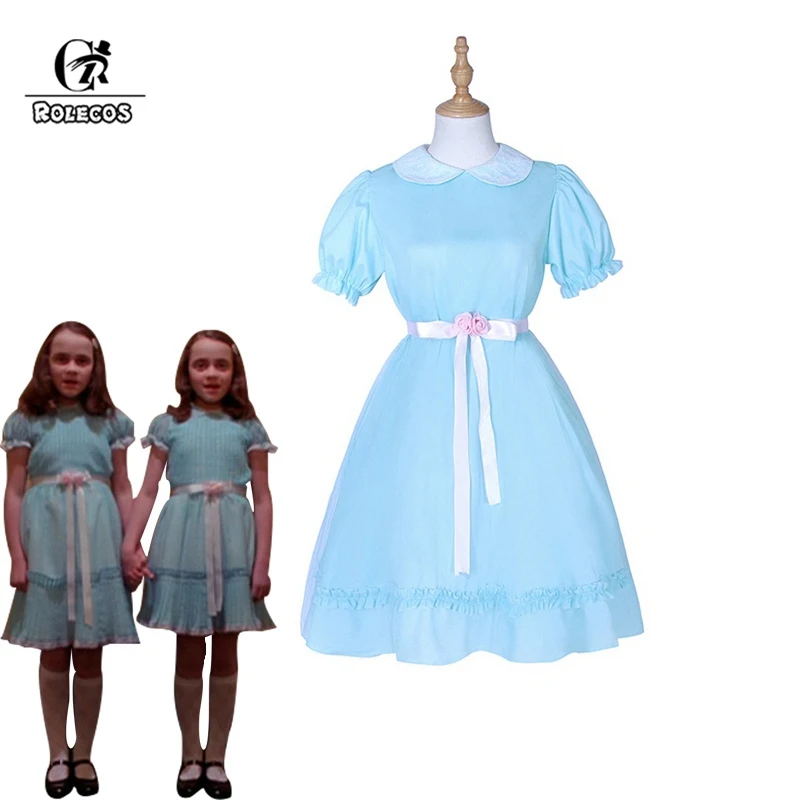 Костюм для косплея ролеко на Хэллоуин Сияющие близнецы голубое шифоновое платье