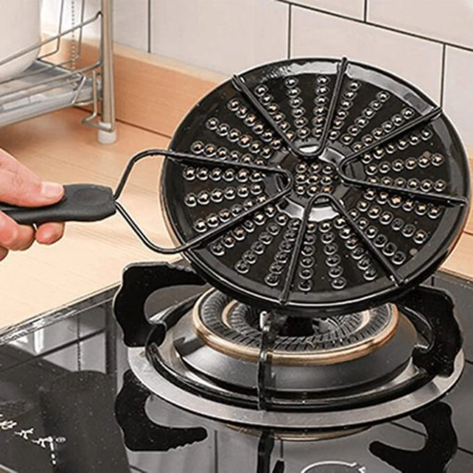 

Evenly Conduction Heat Diffuser Plate Enamel Heat Conduction Plate Heat Diffuser Distributer Gas Stove Flame Guard for Simmering