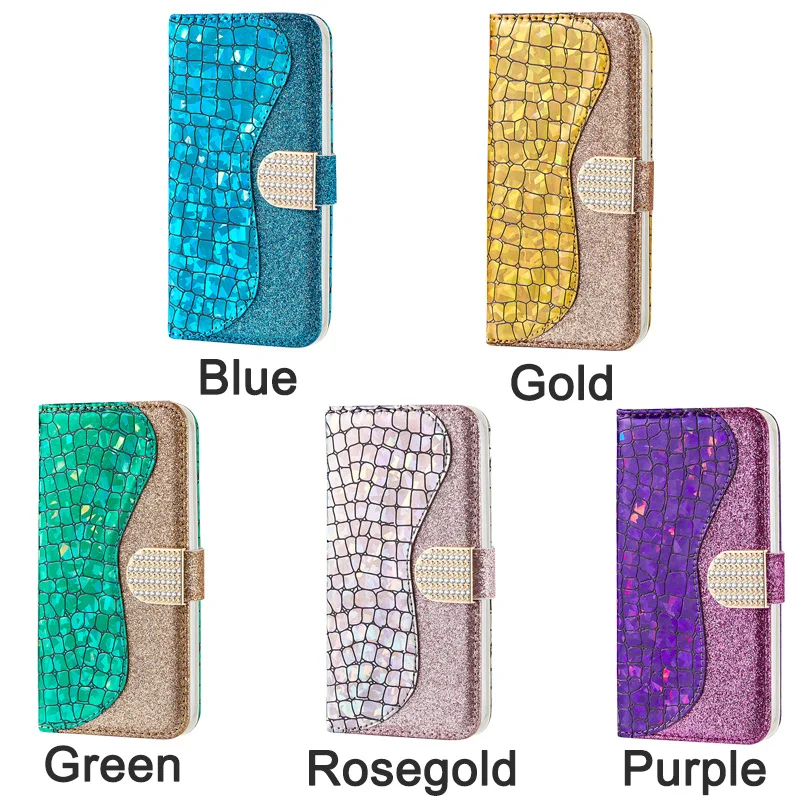 

Bling Glitter Women's Wallet Case Flip Stand Case For Samsung A10 A20 A30 A40 A50 A60 A70 A01 A11 A21 S A41 A51 A71 Cover