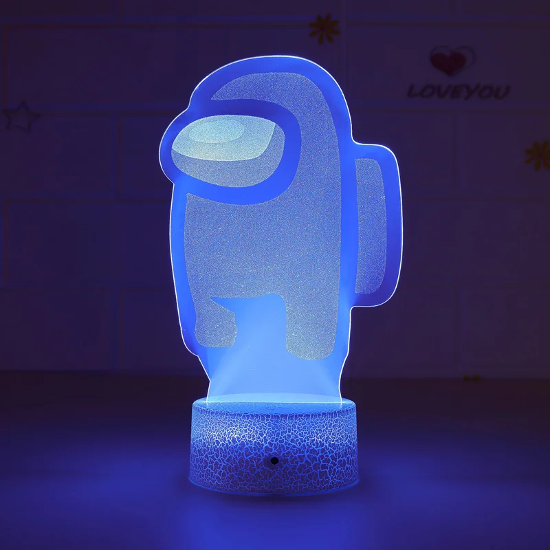 

Among Us Small Night Light 3D LED7/16 Color Touch Remote Control Desk Lamp Children's Bedroom Lighting Decoration birthday gift