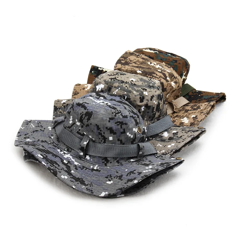 Новые камуфляжные Панамы Boonie рыбацкие шляпы с широкими полями Панама для рыбалки
