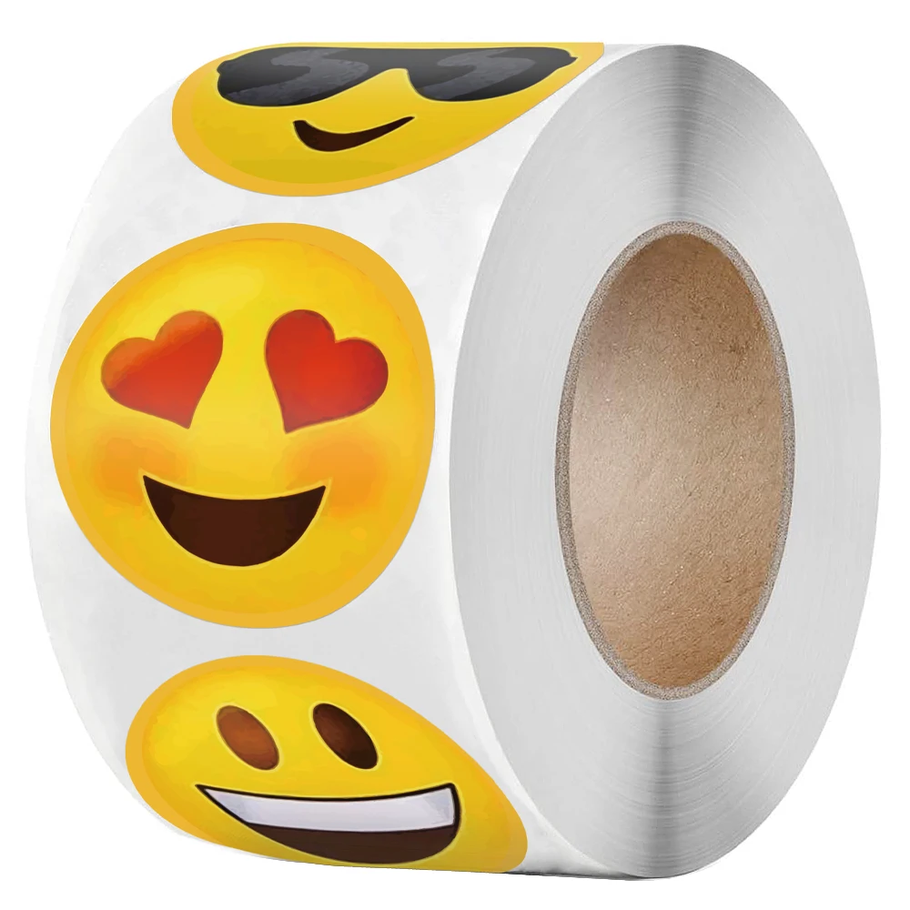 Pegatinas de Smiley para ni&ntilde;os, impresionante pegatina de recompensa de 8 patrones, suministros para profesores de aula, pegatina de cara linda para juguete para ni&ntilde;os, 100-500 Uds.-5