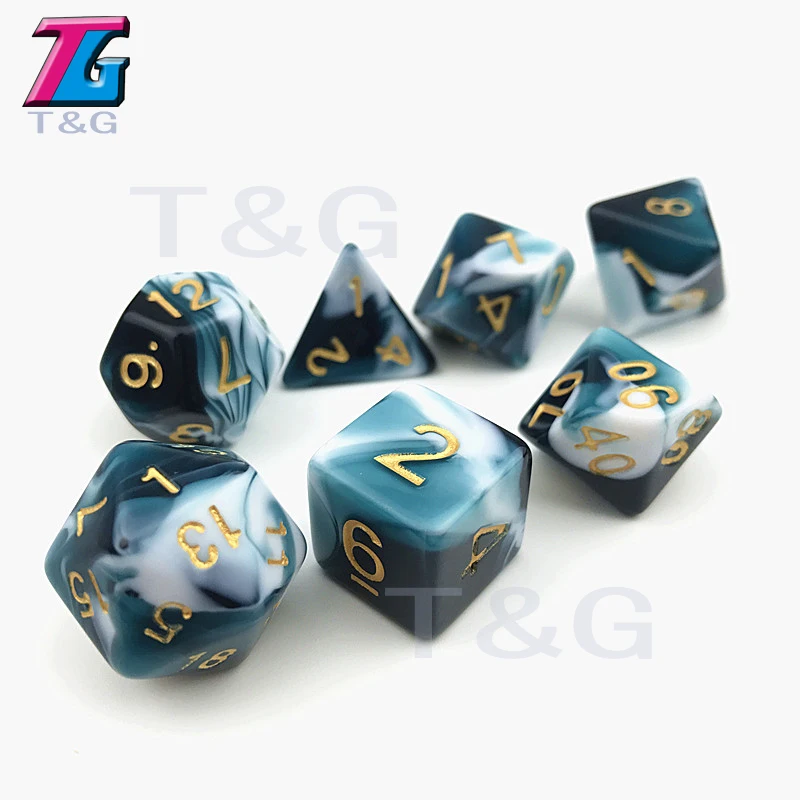 Децидер прозрачный и белый цвет игральные кости D4-D20 для ролевых игр партии игрушки 7 цветов