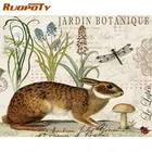 Алмазная 5d-картина RUOPOTY с квадратными стразами, вышивка с животными, кролик, вышивка крестиком, украшение для дома