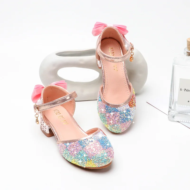 

Princess Girl Sandals Sequined Fashion Flat Shoes Children Summer Sandal Girls Dancing Shoes