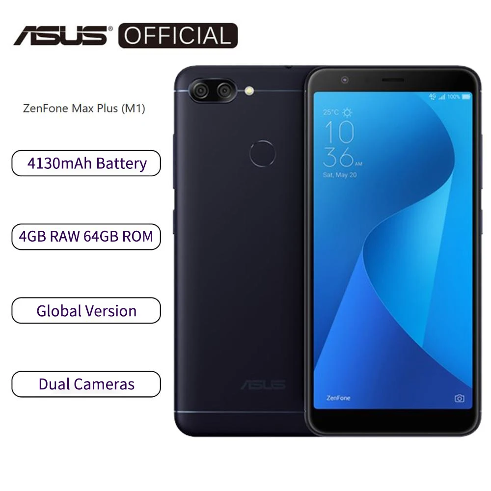 Смартфон Asus Zenfone Max Plus M1 ZB570TL глобальная версия 4 Гб ОЗУ 64 ПЗУ Восьмиядерный