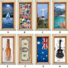 Дверные наклейки на заказ сделай сам, настенные водонепроницаемые обои из ПВХ с изображением пивного города и доллара, для дверей, гостиной, спальни, домашнего декора, для ремонта