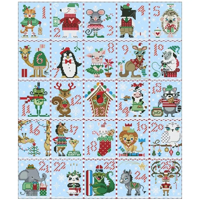 

Christmas countdown calendar Counted Cross Stitch 11CT 14CT 18CT DIY Cross Stitch Kits Embroidery Needlework Sets home decor
