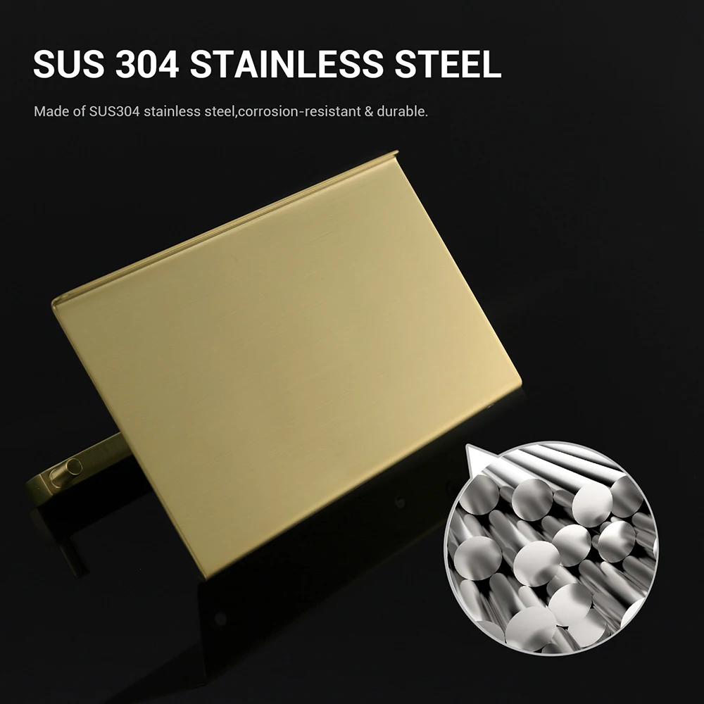 toilet paper holder wall mount tissue roll hanger 304 stainless steel phone platform bathroom hardware set black chrome gold free global shipping