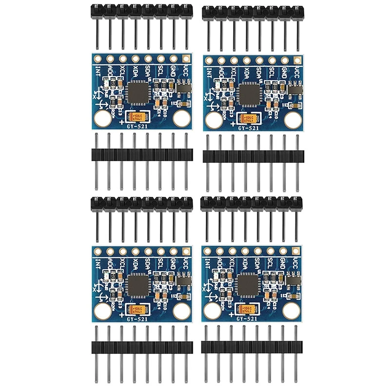 

4 X GY-521 MPU-6050 MPU6050 6DOF Module 3 Axis Gyroscope 3 Axis Accelerometer for Raspberry Pi and for Arduino Projects