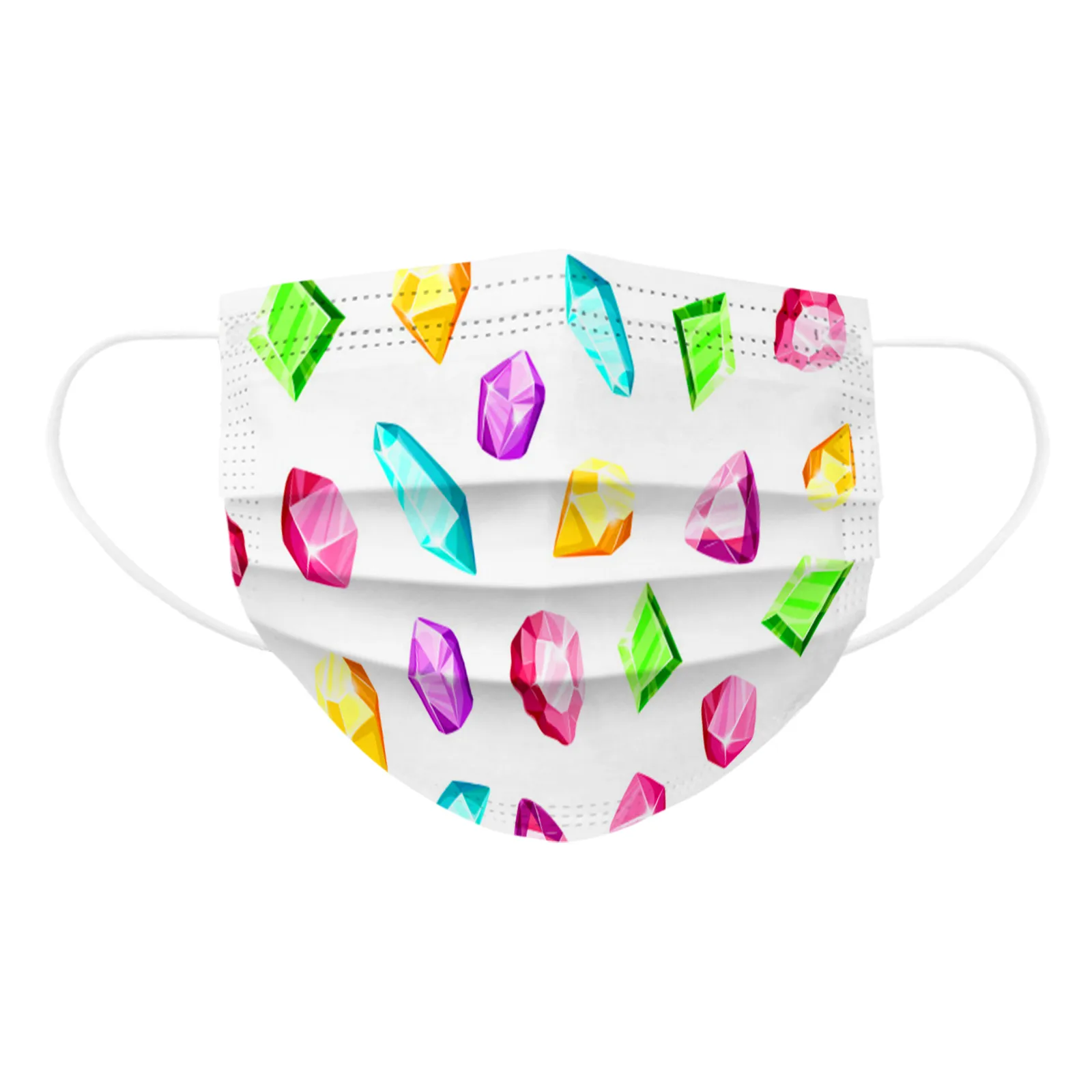 

Chirldren Kids Mixed Color Disposable Face Mask Spunlace Cloth Breathable Embossed Breathing Mouth Cover Caps mascarillas nios