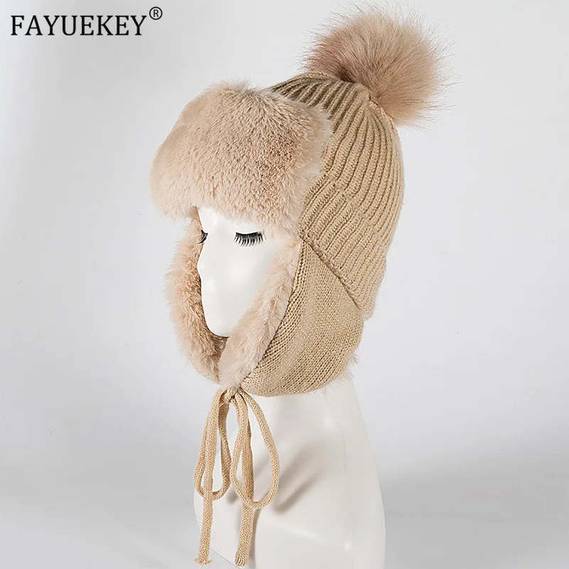 Женская теплая плюшевая хлопковая шапка утолщенная ушанка с накладкой из