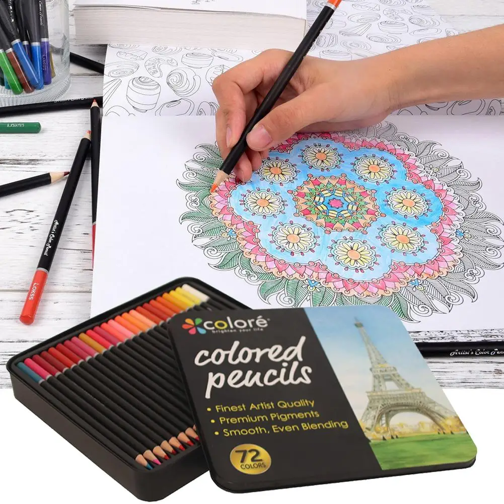 Высококачественный цветной карандаш 72 цвета Набор цветных ручек