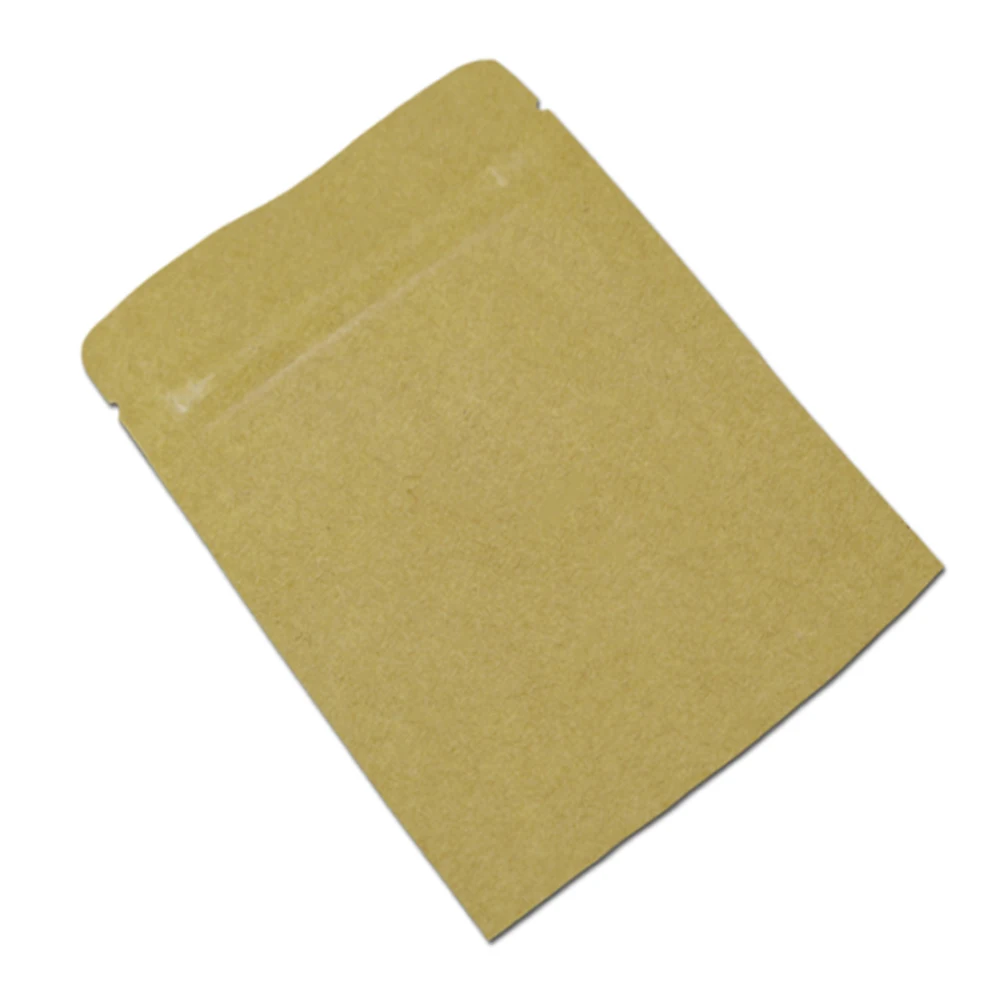 6*8cm Brown Kraft Paper Aluminum Foil Zip Lock Package Bag Reclosable Heat Seal Zipper Mylar Pouch for Snack Powder Nuts Packing | Дом и сад