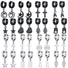 Серьги-гвоздики KPOP DNA в Корейском стиле для мужчин и женщин, винтажные украшения в стиле Bangtan Boys, альбом с черными сердечками, геометрический дизайн