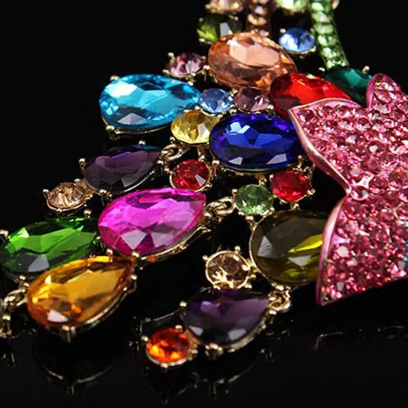 Fashion Crystal Necklace Earring Bridal Women Party Rhinestone Jewelry Set Multicolor Gem Statement Choker Indian Luxury Collars | Украшения