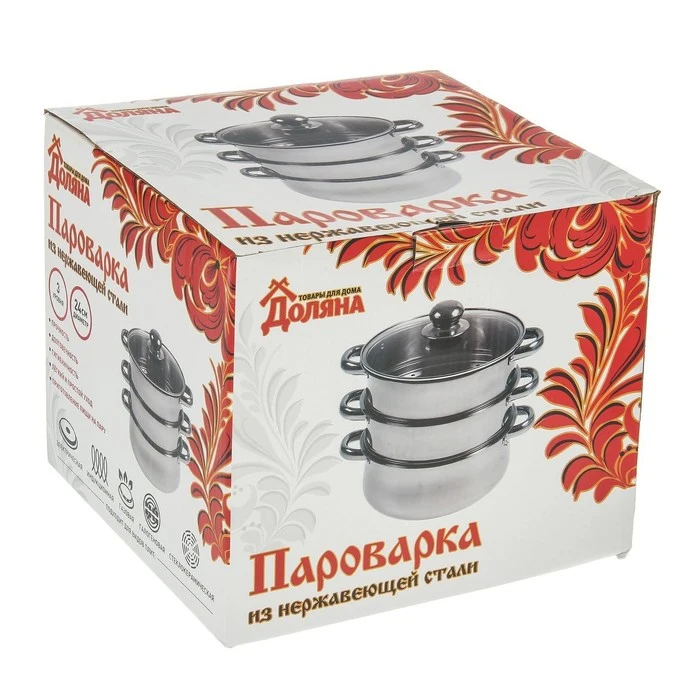 Мантоварка-пароварка &quotКлассика&quot d = 22 5 см 3 уровня общий объём — 7 9 л | Дом и сад